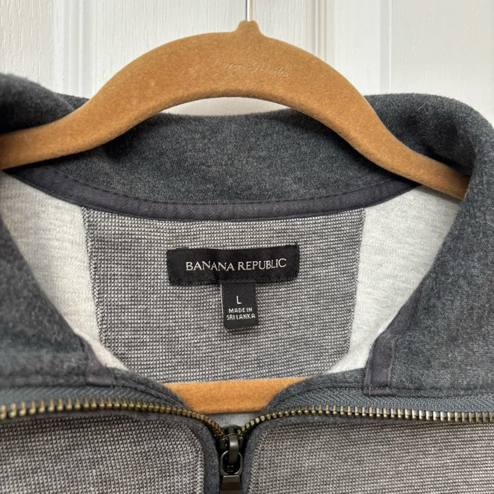 Gray Stripe Quarter Zip Pullover | Banana Republic L